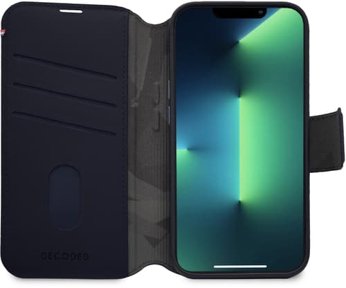 Decoded Leather Detachable Wallet Iphone 14 Pro Max Marineblå