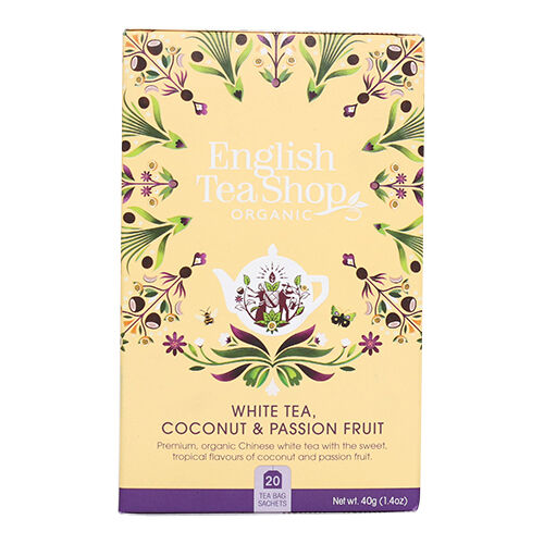 English Tea Shop White Tea, Coconut & Passion Fruit, 20 Breve Ø - 20 Poser English Tea Shop White Tea, Coconut & Passion Fruit, 20 Breve Ø - 20 Poser