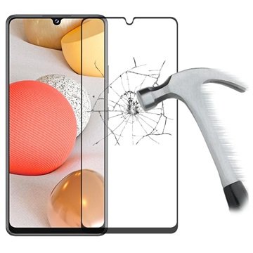 Full Dekning Samsung Galaxy A42 5G Beskyttelsesglass Svart