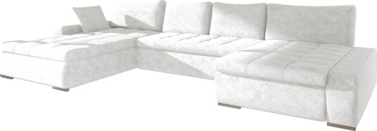Cillo 5 seters U formet sovesofa med dobbeltdivan hvit