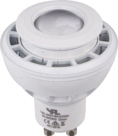 Spl GU10 5,5W DimToWarm LED pære 2000K 2800K 30 80° hvit dimbar Dimbar : Dimbar Kulør : Dim to warm Spl GU10 5,5W DimToWarm LED pære 2000K 2800K 30 80° hvit dimbar Dimbar : Dimbar Kulør : Dim to warm
