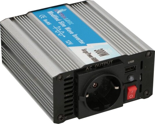 Extralink Strøminverter OPIM-300W 12 v-230V, 300 w (Modifisert Sinusbølge)