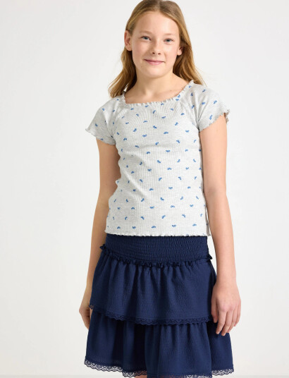 Lindex Ribbed Top Grey 146/152