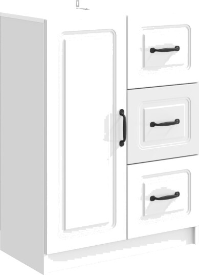 Serviesskap Høgglans hvit 66 x 34,5 x 87 cm Konstruert tre