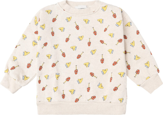 Bobo Choses Mush Monster Duo All Over Sweatshirt   White   89