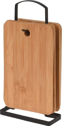 Mondex bambus skjærebrett 22x14cm 6 stk. med stativ Mondex bambus skjærebrett 22x14cm 6 stk. med stativ