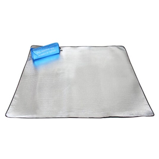 Piknikteppe Vanntett Bærbar Dobbeltsidig Aluminiumfolie Perlebomull Lett Utendørs Teppe for Camping 200x150CM