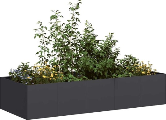 Plantekasse svart 200x80x40 cm stål