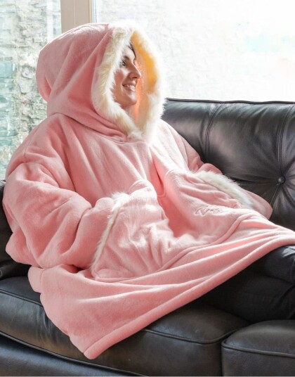 Snug Rug Eskimo Sherpa Fleece Hoodie i Rosa Snug Rug Eskimo Sherpa Fleece Hoodie i Rosa