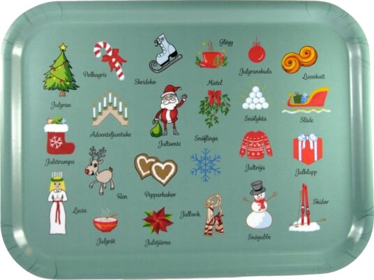 Mellow Design Brett 27x20 cm Nordic Winter Traditions grønn