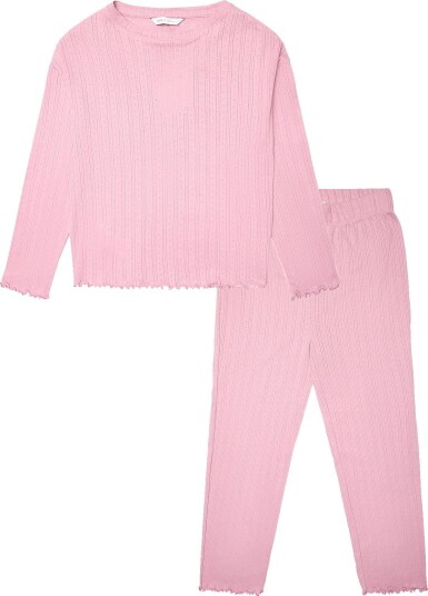 Mango Long Ribbed Pyjama   PINK   140