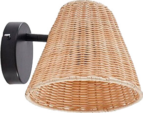 Lindby Zyralia vegglampe med skjerm i rotting