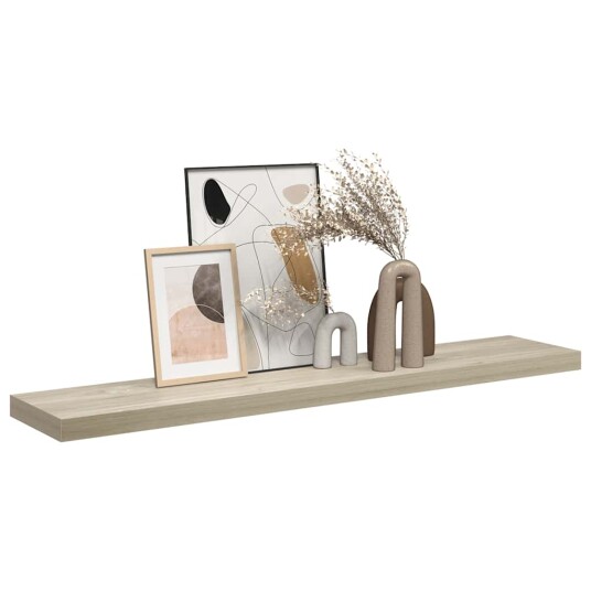 vidaXL Flytende vegghylle eik 120x23,5x3,8 cm MDF