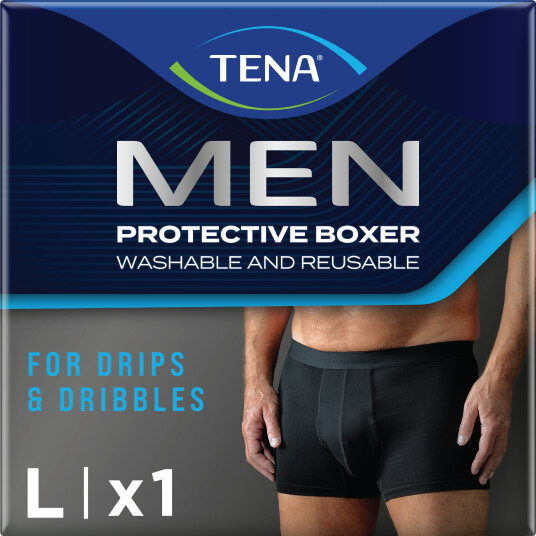 Tena MEN Protective Boxer Large sort 1 stk.