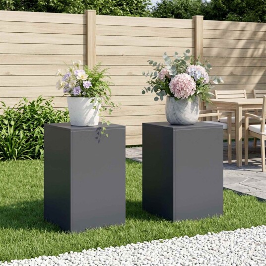 vidaXL Planteholder 2 pcs Antrasitt 40 x 40 x 60 cm Galvanisert stål
