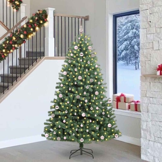  Kunstig sammensatt juletre grønn 240 cm PVC og metall