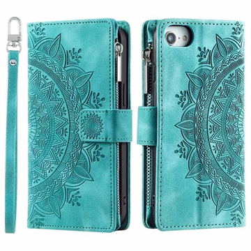 iPhone 16e Mandala Series Lommebok deksel Grønn