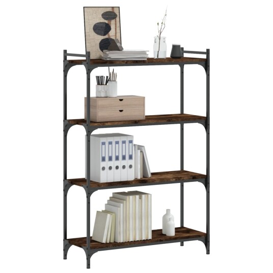Bokhylle 4 etasjer røkt eik 80x30x120 cm konstruert tre 8721012194564 Bokhylle 4 etasjer røkt eik 80x30x120 cm konstruert tre 8721012194564