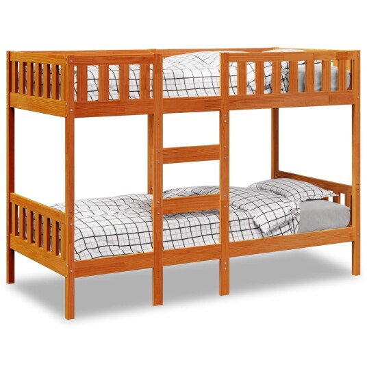 Køyeseng voksbrun 90x200 cm heltre furu 3308603 Køyeseng voksbrun 90x200 cm heltre furu 3308603