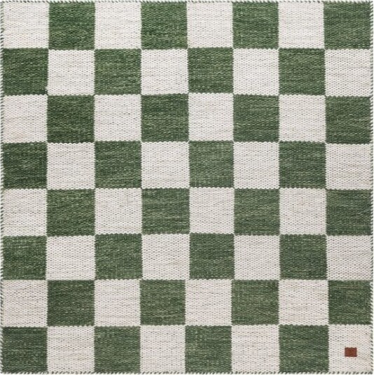 Ullteppe Chessie Kvadrat - 200x200 cm, Smaragdgrønn