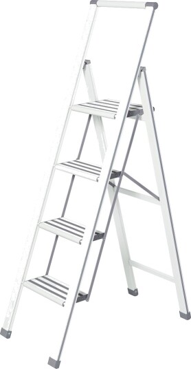 Wenko Alu Design Stige Med 4 Trinn Hvit