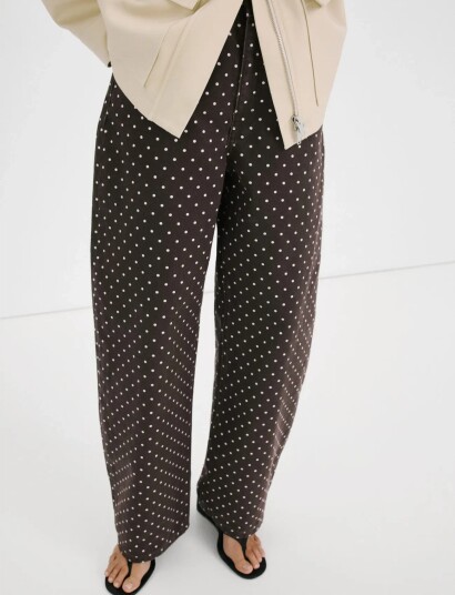 Mango Polka Dot Balloon Jeans Brown 34 Mango Polka Dot Balloon Jeans Brown 34