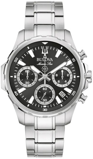 Bulova Herreklokke 96B467 Marine Star Sort/Stål Ø43 mm Bulova Herreklokke 96B467 Marine Star Sort/Stål Ø43 mm