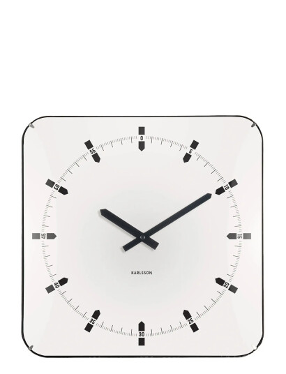 KARLSSON Wall Clock Sucinto Dome Square White - White - W35CM