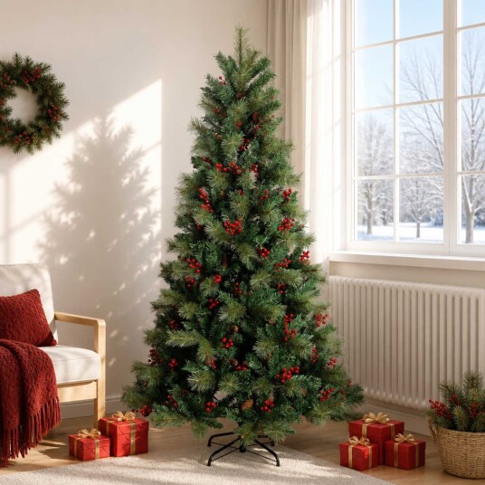 vidaXL Kunstig sammensatt juletre 180 cm PVC og metall Grønn