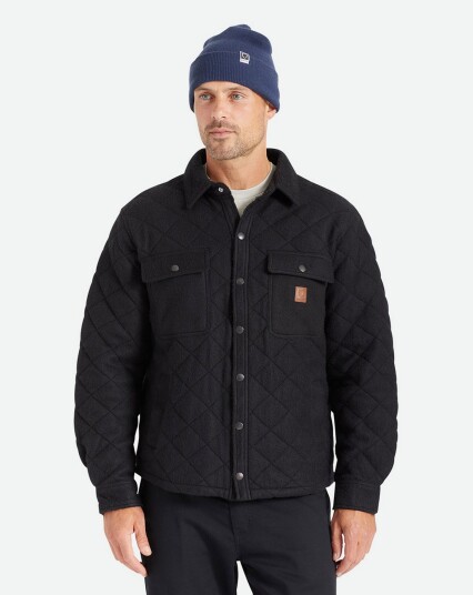 Brixton Cass Quilted Fleece Jacket Svart