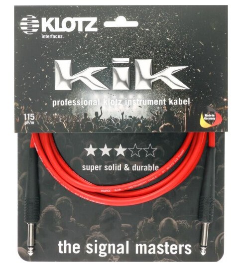 Klotz Gitarkabel 3 M Rød