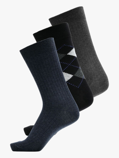 Selected Homme Rasmus 3-pack Sock Giftbox Grå