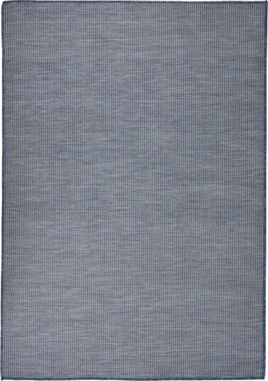 vidaXL Utendørs flatvevd teppe 140x200 cm blå