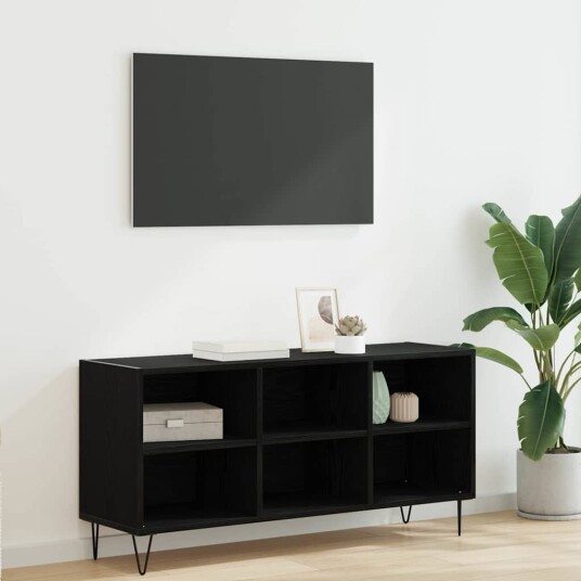 TV skap Svart Eik 103,5 x 30 x 50 cm Konstruert tre TV skap Svart Eik 103,5 x 30 x 50 cm Konstruert tre