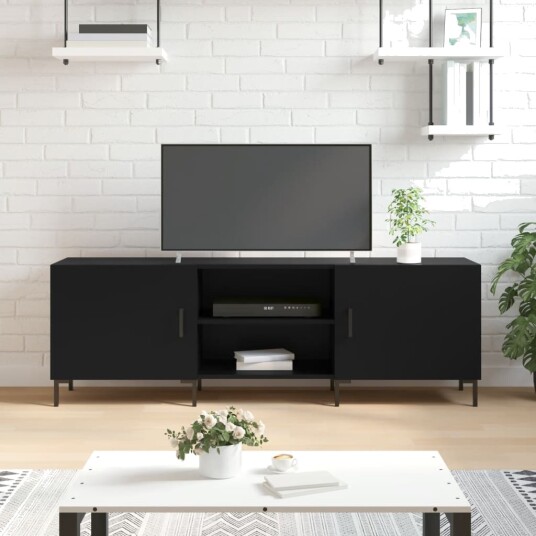 TV-benk svart 150x30x50 cm konstruert tre 829101