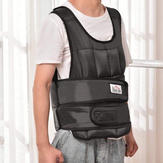 Justerbar svart vektvest 30 kg for styrketrening Justerbar svart vektvest 30 kg for styrketrening