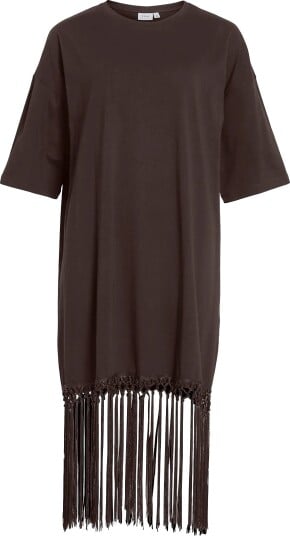 Vila Vikata 2/4 Oversize Fringe Dress Brown XXL