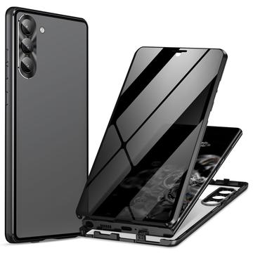 Samsung Galaxy S24 Magnetisk Deksel med Herdet Glass Privacy Svart
