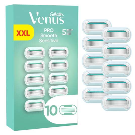 Venus   Gillette Venus Pro Smooth Sensitive Barberblader   Green/White   10 stk