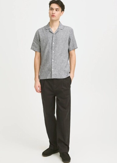 Casual Friday Cfsauby Ss Rs Linen Shirt Grey XXL