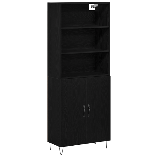 Høybord Svart Eik 69.5x34x180 cm Konstruert Tre