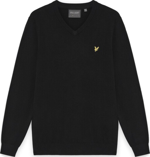 Lyle & Scott Golf V Neck Pullover Golfgenser herre Jet Black Large