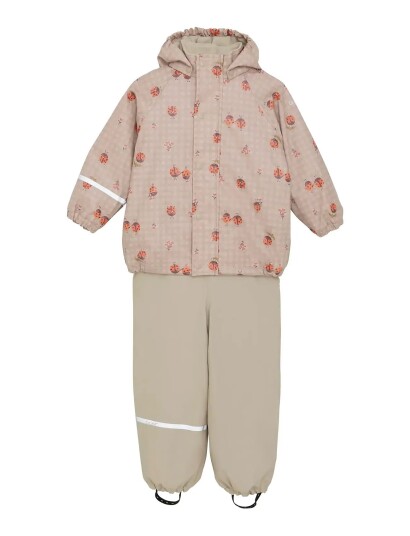 CeLaVi Rainwear Set Aop W. Fleece Beige 70 CeLaVi Rainwear Set Aop W. Fleece Beige 70