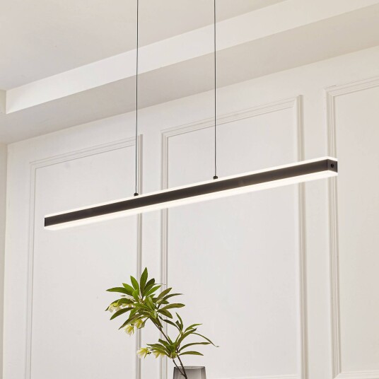 Lucande Pendolo LED-hengelampe svart aluminium 120 cm