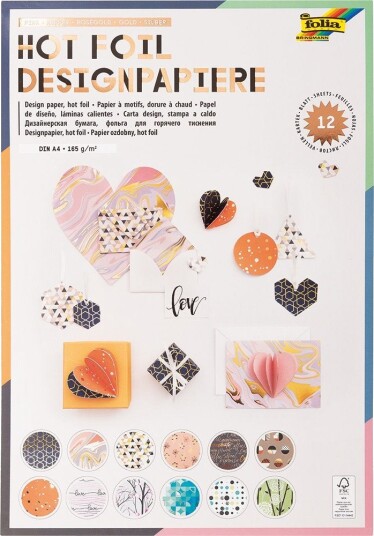 Papirblokk A4 12 ark Hot Foil Papirblokk A4 12 ark Hot Foil