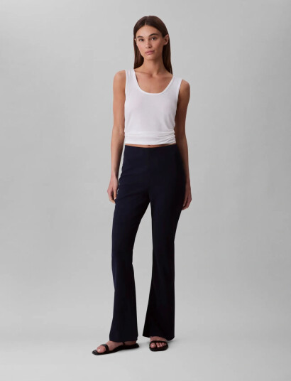 Calvin Klein Eu Stretch Crepe Straight Pant - Navy - L