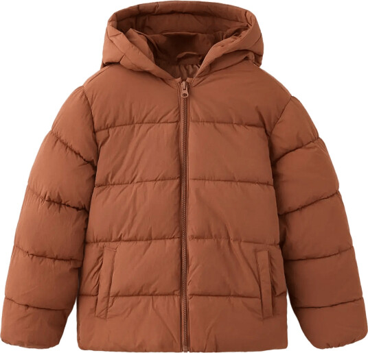 Mango Hood Puffer Coat Brown 140