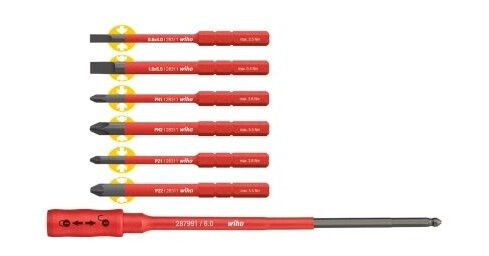 Wiha 36079, 6 Stykker, Hex (Metrisk), Philips, Pozidriv, Spor/Slot, Ph 1, Ph 2, Pz 1, Pz 2, 4,5.5 Mm, 109 G