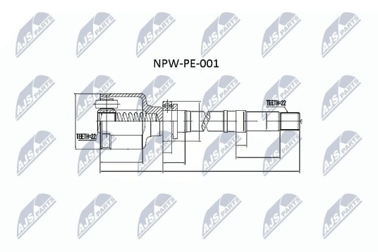 Nty Drivknute drivaksel NTY NPW PE 001