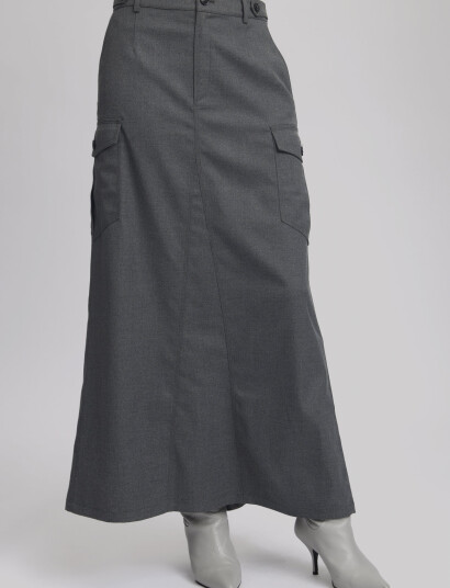 Gestuz Paulagz Melange Hw Long Skirt - Grey - 36 Gestuz Paulagz Melange Hw Long Skirt - Grey - 36